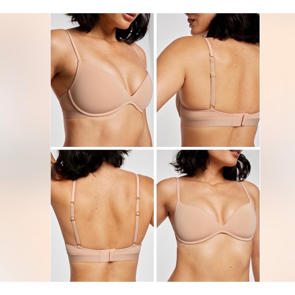 Pepper Zero-G Wirefree Padded Gradual Lift Up Bra Fawn Beige 38B NWT